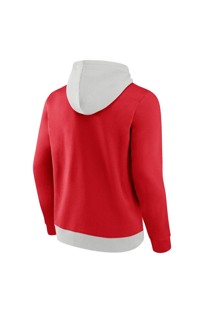 FANATICS Men's Fanatics Branded Silver/Red Kansas City Chiefs Big & Tall Team Fleece Pullover Hoodie, Alternate, color, 