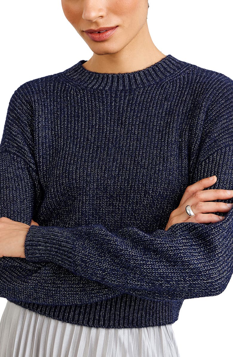Bella Dahl Marled Fitted Waist Sweater, Alternate, color, Moonlight Shimmer