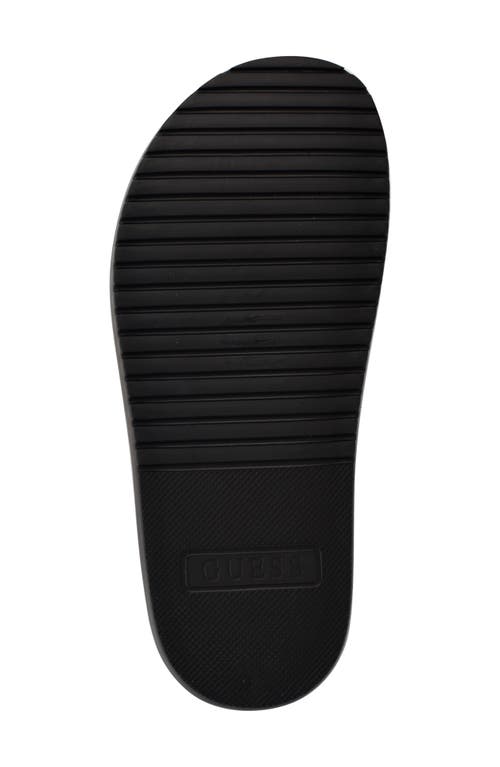 Guess Vugon Slide Sandal In Black Saffiano Texture