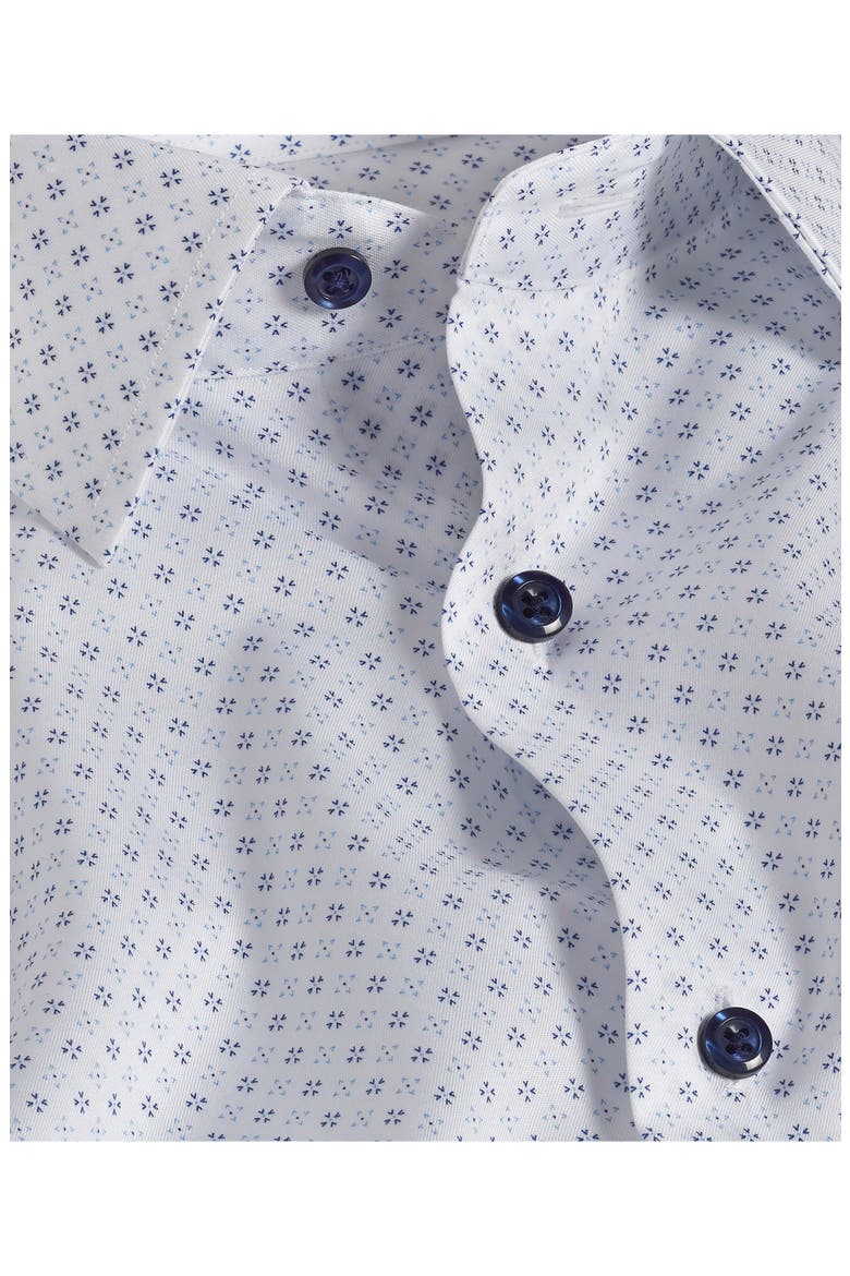 Trim Fit Neat Print Dress Shirt, Alternate, color, BLUE/ SKY