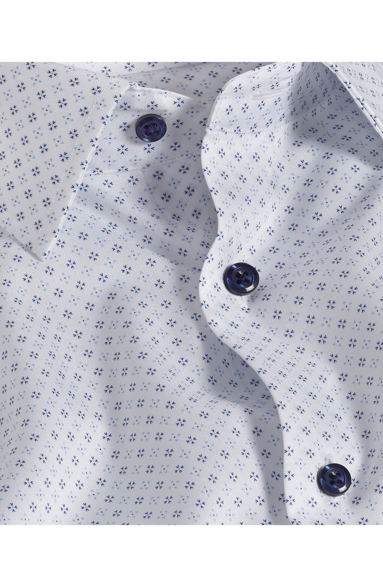 David Donahue Trim Fit Neat Print Dress Shirt, Alternate, color, Blue/ Sky