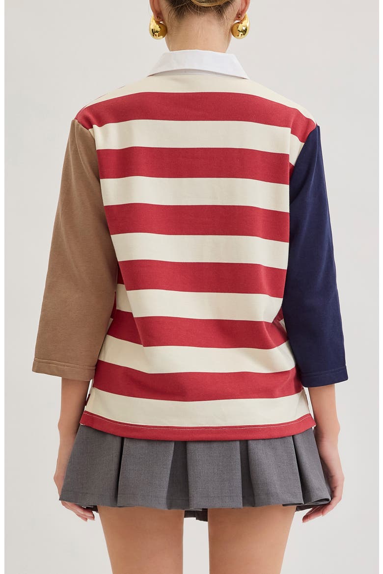Oliver Striped Colorblock Rugby Shirt, Alternate, color, RUBY STRIPE MULTI