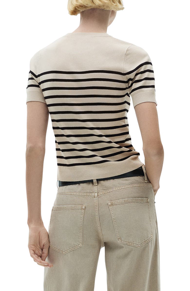 MANGO Short Sleeve Sweater, Alternate, color, Medium Brown