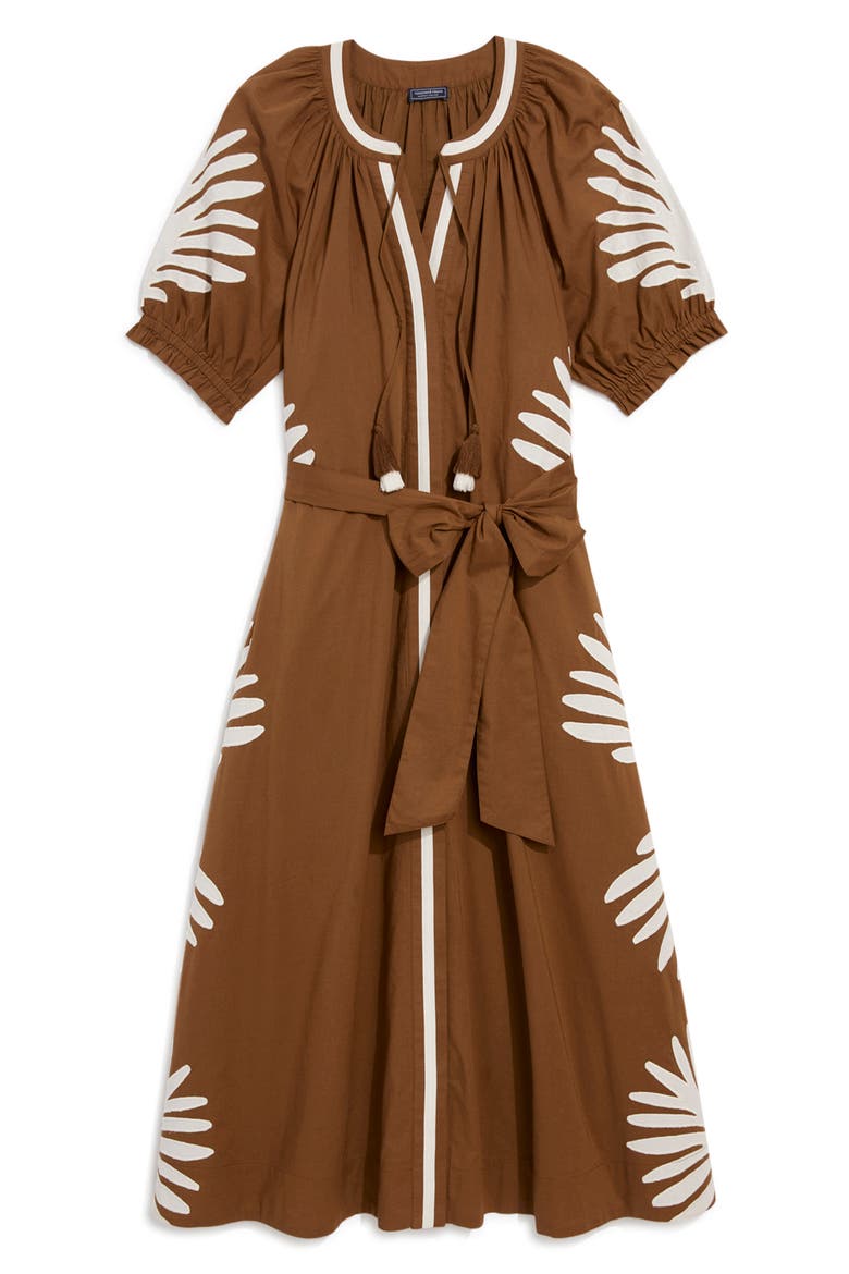 Raglan Appliqué Midi Dress, Alternate, color, COCONUT
