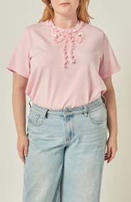 English Factory Beaded Bow T-Shirt