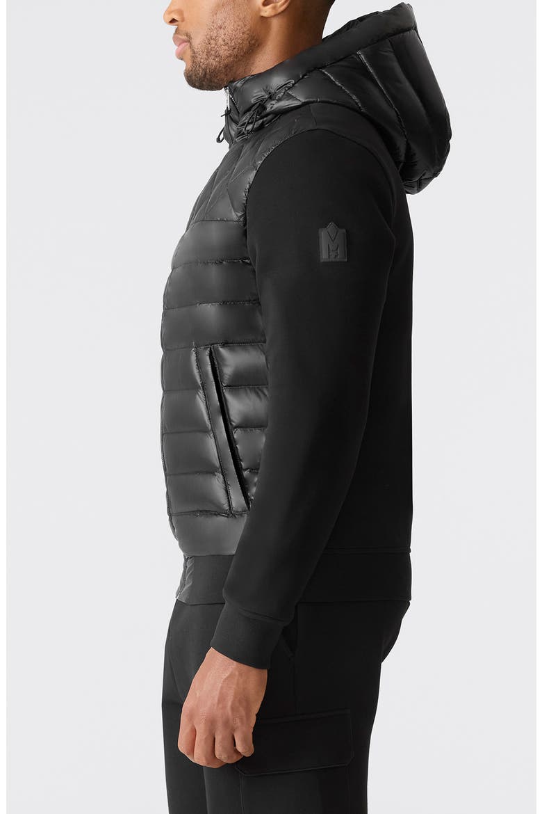 Fletcher Mixed Media Down Jacket, Alternate, color, BLACK