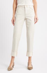 Wit & Wisdom High Waist Fray Hem Jeans