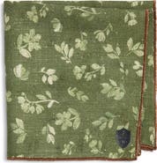 CLIFTON WILSON Floral Linen Pocket Square