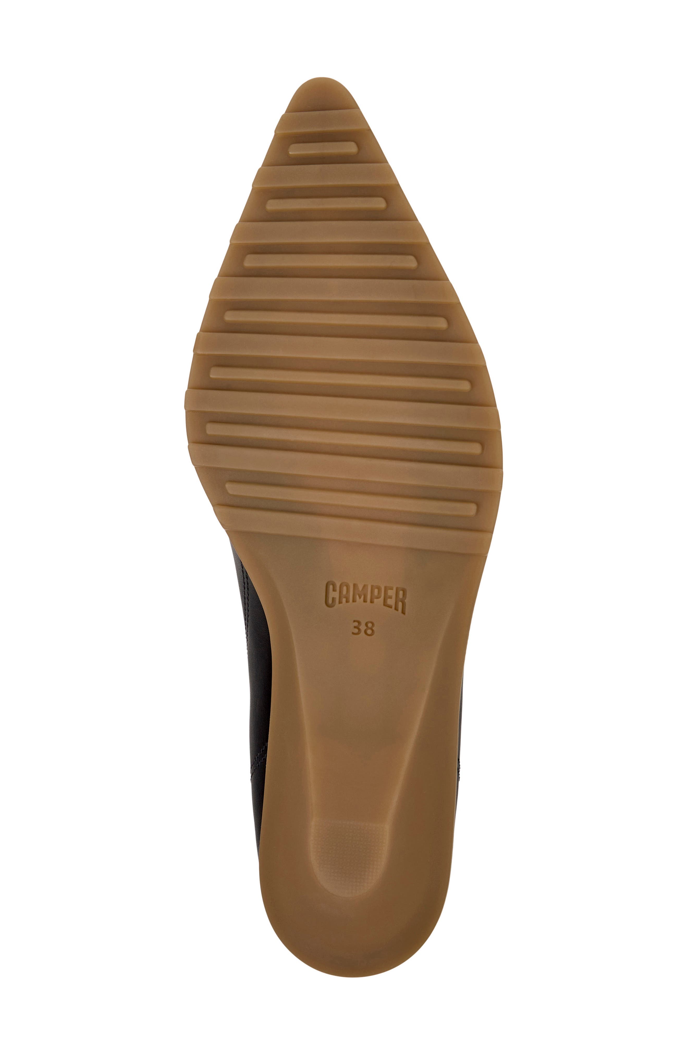 Camper Anita Pointed Toe Lace-Up Sneaker, Alternate, color, Black