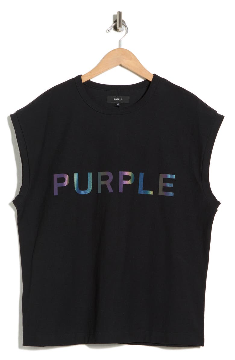 PURPLE BRAND Logo Textured Cotton Jersey Graphic Tank, Alternate, color,