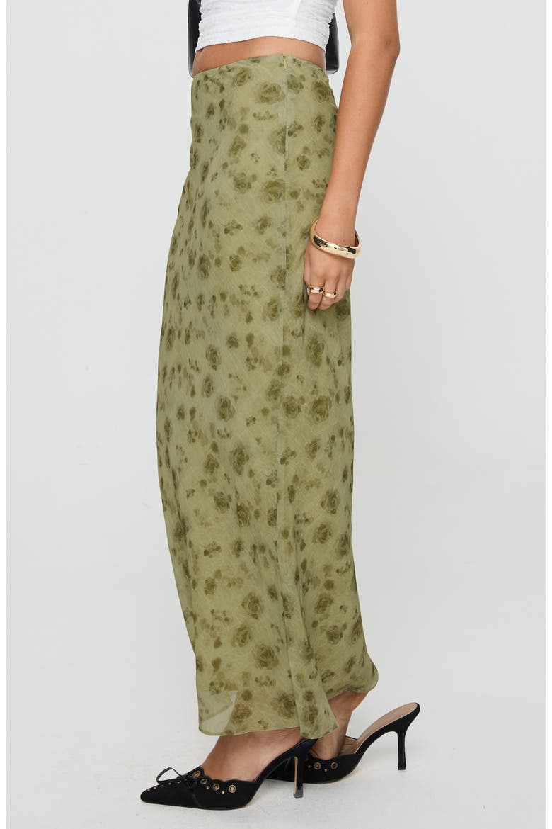 Piazia Chiffon Maxi Skirt, Alternate, color, GREEN