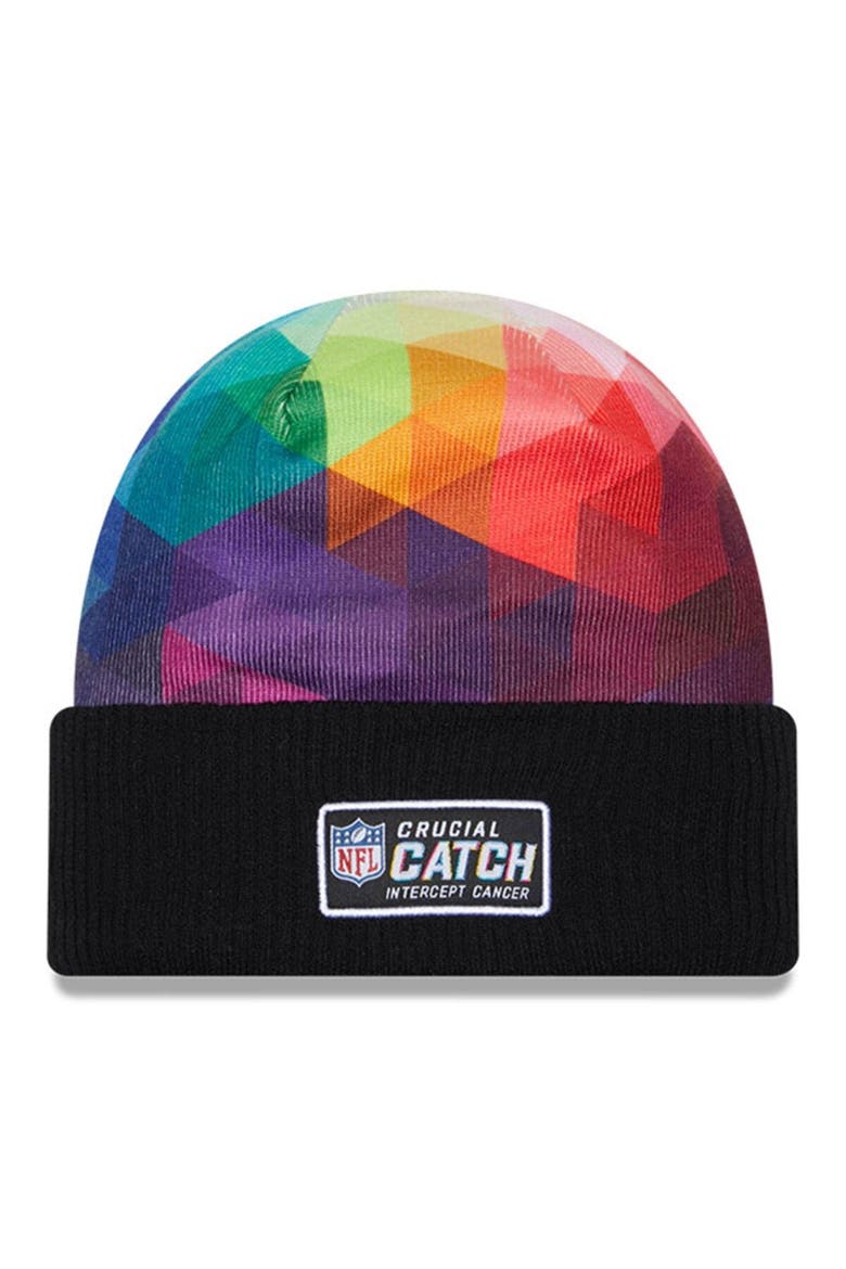 Men's New Era Black 2023 NFL Crucial Catch Cuffed Knit Hat, Alternate, color, Black