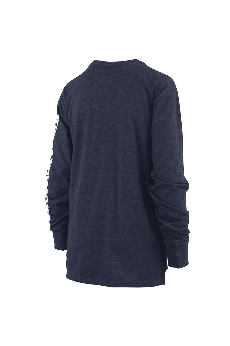 Women's Pressbox Heathered Navy Penn State Nittany Lions Two-Hit Canyon Long Sleeve T-Shirt, Alternate, color, Navy