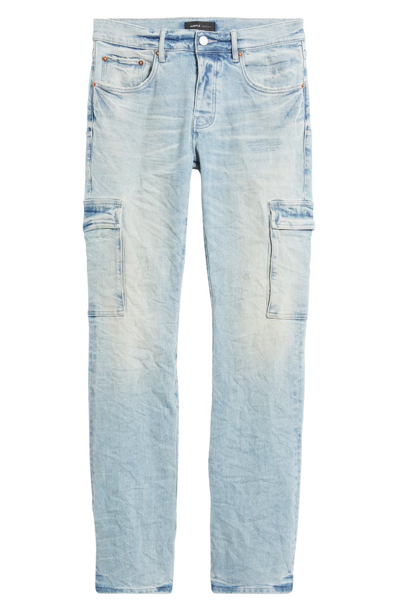 PURPLE BRAND Worn Bootcut Cargo Jeans, Alternate, color,