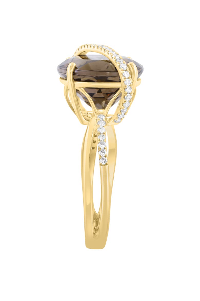 Smoky Quartz & Diamond Ring, Alternate, color, BROWN