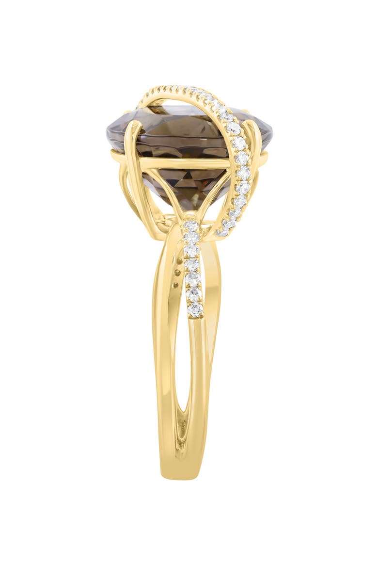EFFY Smoky Quartz & Diamond Ring, Alternate, color, Brown