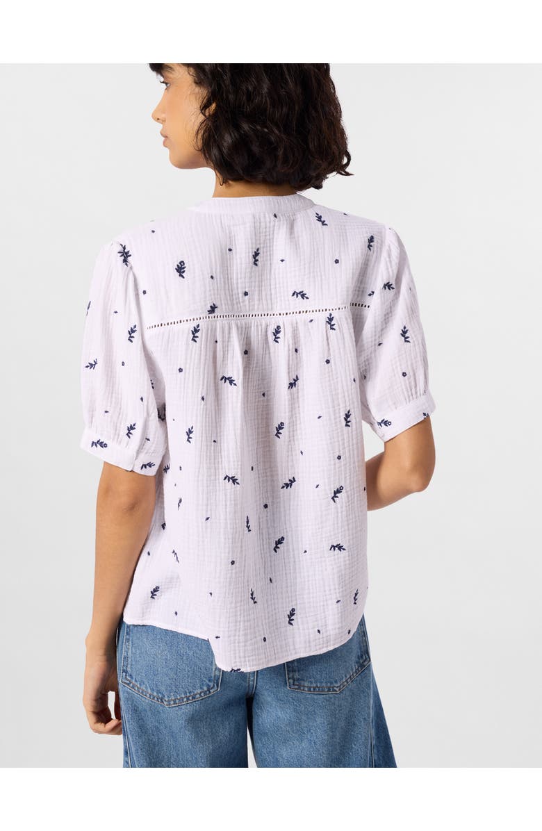 Whistles Embroidered Cotton Frill Top, Alternate, color, Ivory/Multi