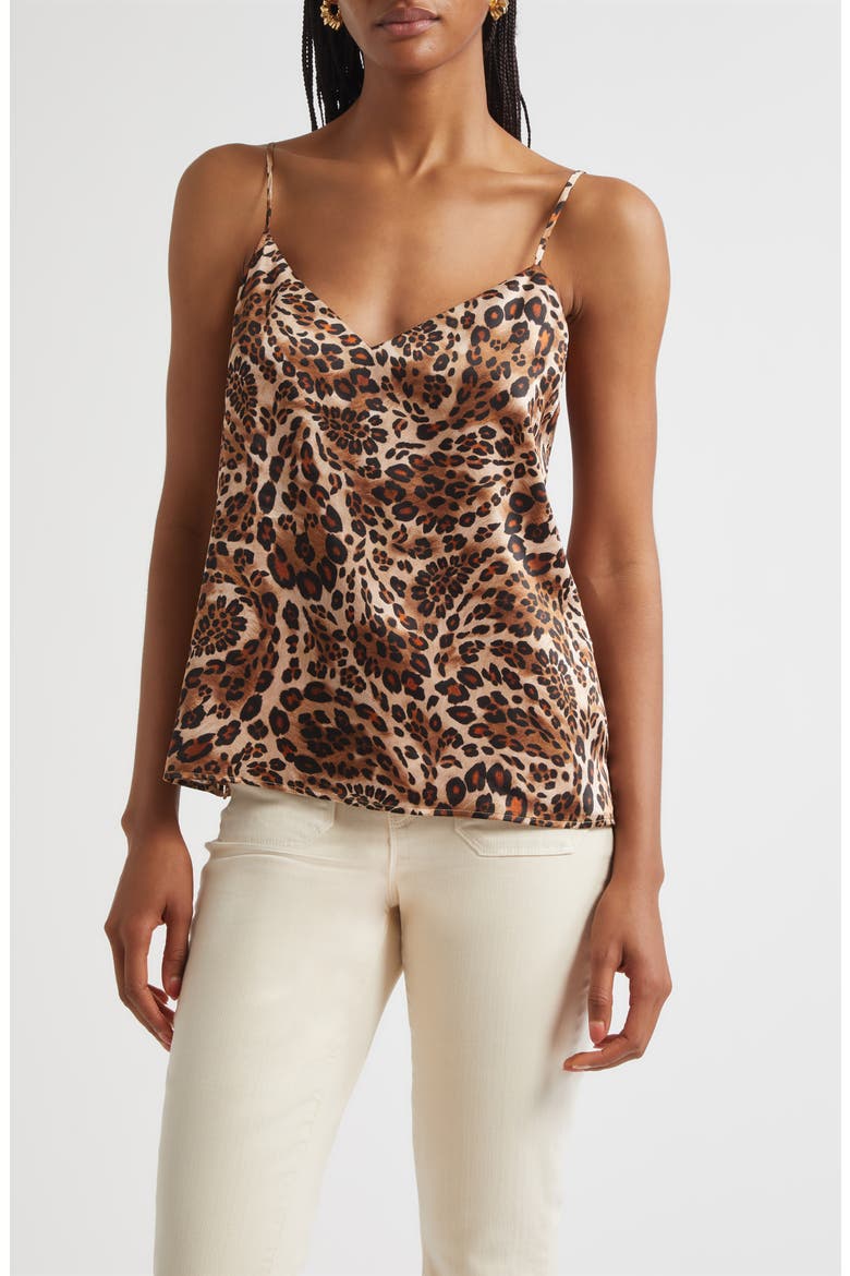 Jane Print Silk Camisole, Main, color, Cinnamon Swirl Paisley Leopard