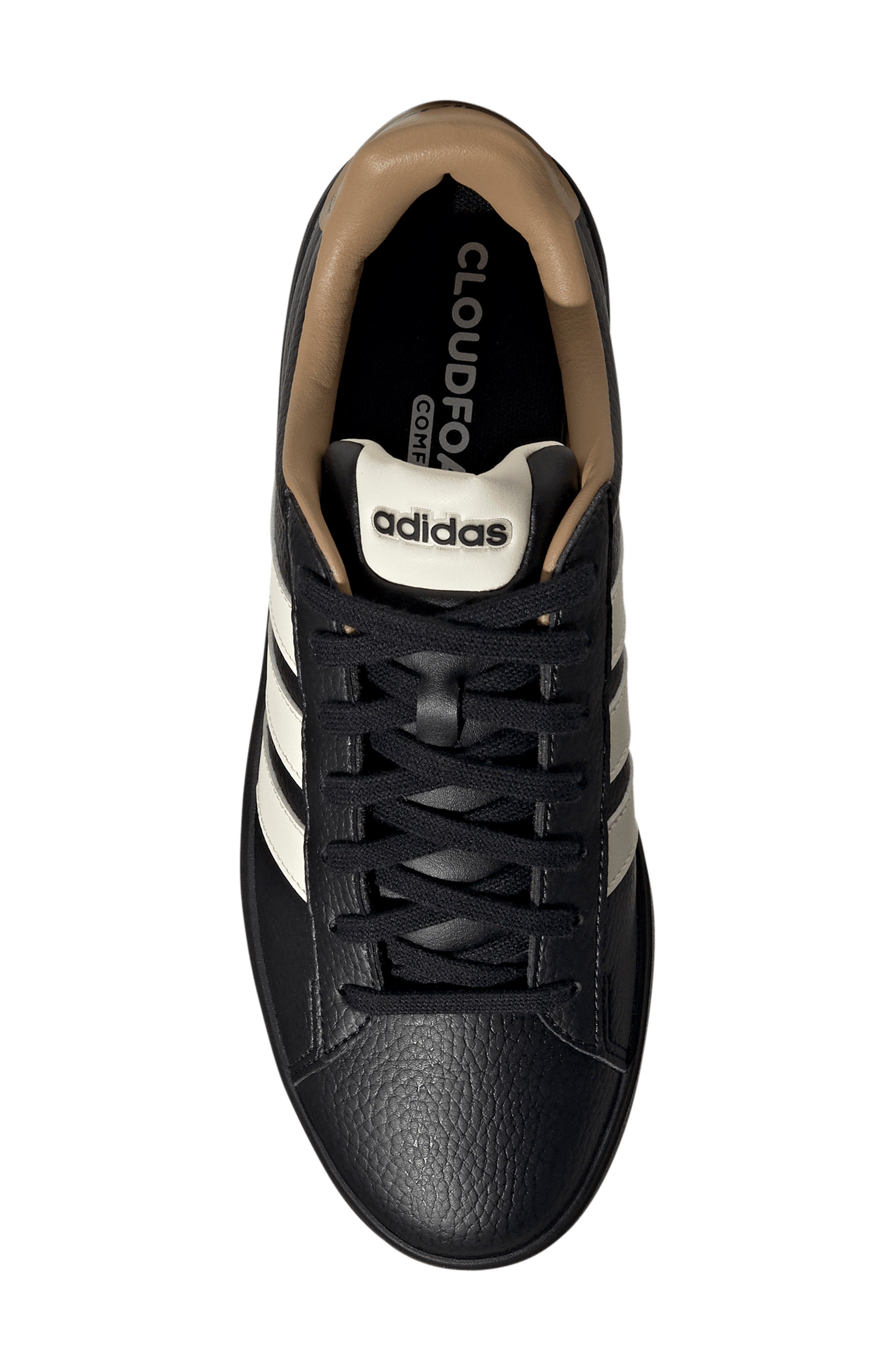 Grand Court Sneaker, Alternate, color, BLACK/ CREAM WHITE/ CARDBOARD