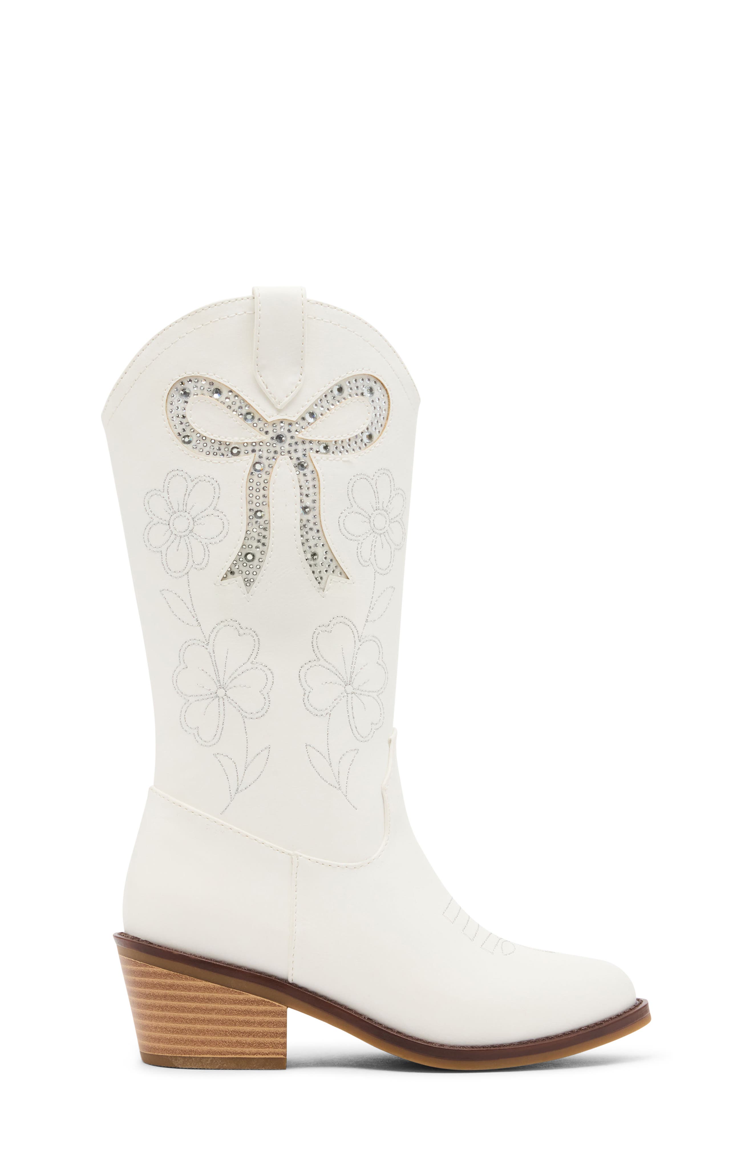 Kids' Jaddin Western Boot, Alternate, color, WHITE