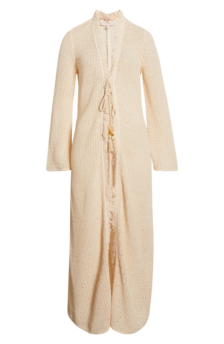 Ramy Brook Fatima Open Knit Cover-Up Duster, Alternate, color, White Crochet