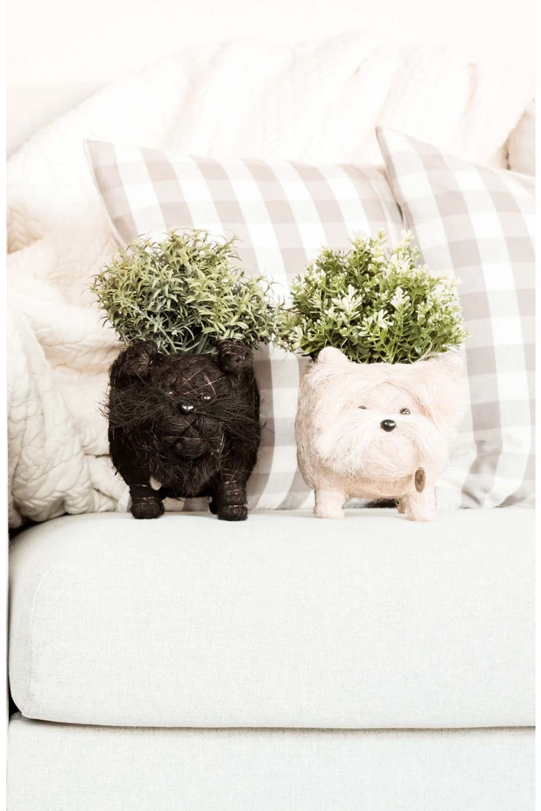 Schnauzer Handwoven Planter, Alternate, color, BLACK