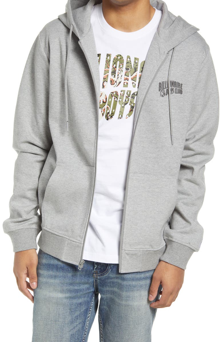 Billionaire Boys Club Men's BB Eva Full-Zip Hoodie, Main, color, Dark Heather Grey