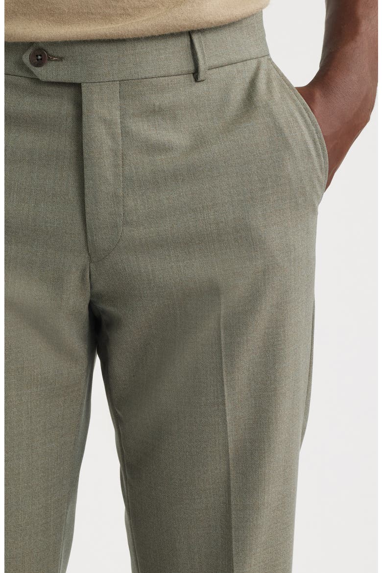 Lightweight Flat Front Mesh Weave Wool Dress Pants, Alternate, color, GREEN MIX