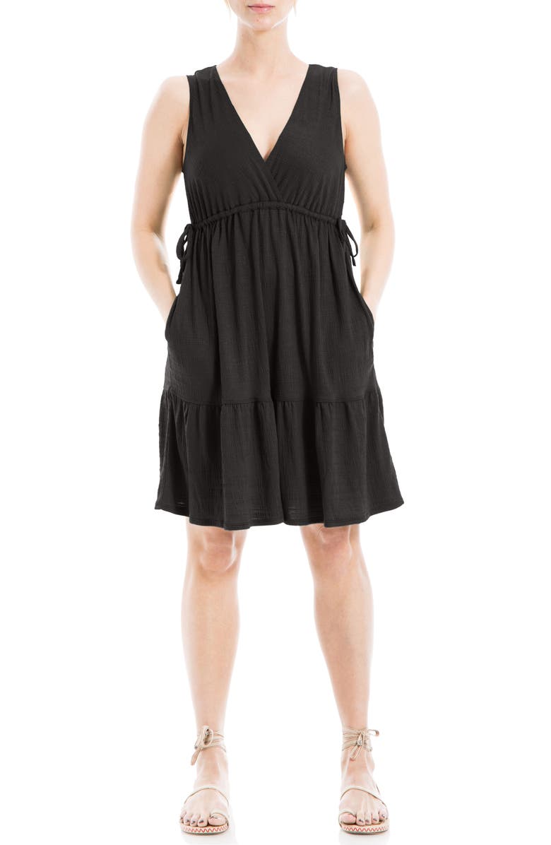 MAX STUDIO V-Neck Tiered Minidress, Main, color, 