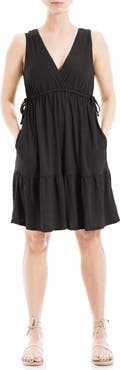 MAX STUDIO V-Neck Tiered Minidress