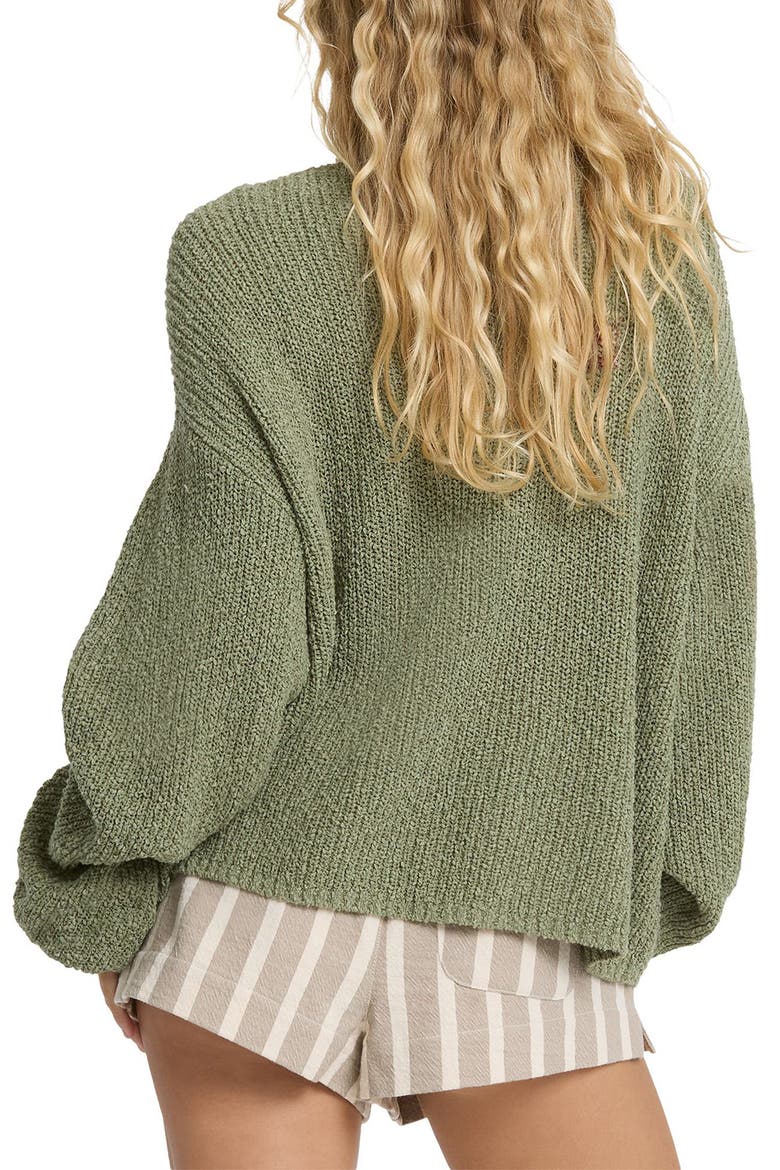 Open Air Crewneck Sweater, Alternate, color, ARMY GREEN