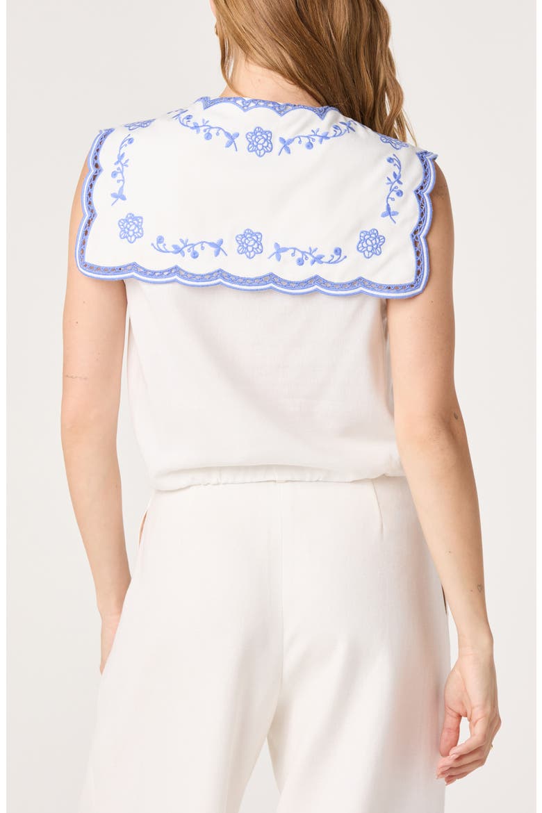 Corinne Embroidered Button-Up Shirt, Alternate, color, WHITE BLUE