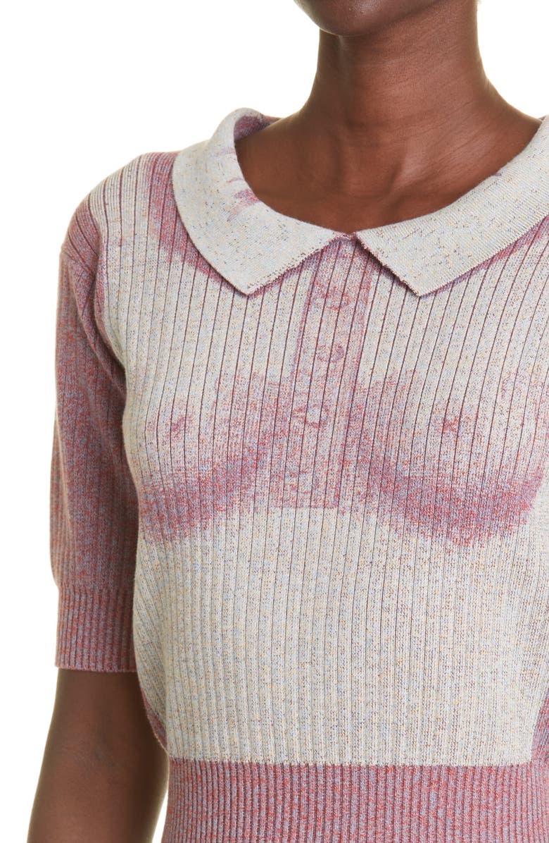 Puppets and Puppets Bleach Out Rib Trompe l'Oeil Polo, Alternate, color, 