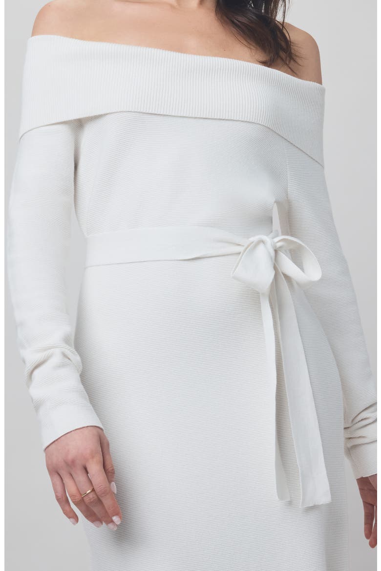 x @cellajaneblog Over the Shoulder Sweater Dress, Alternate, color, SNOW