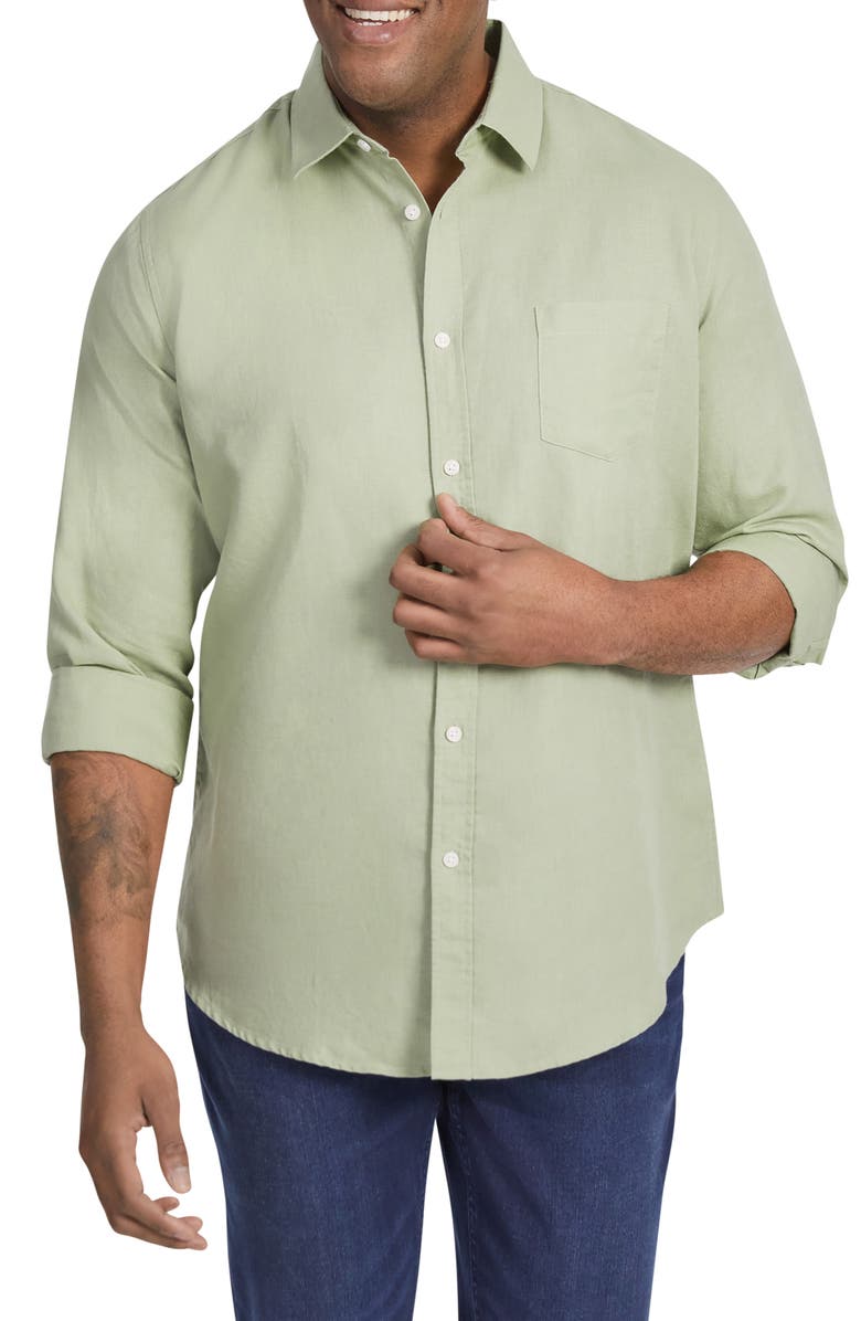 Johnny Bigg Anders Linen & Cotton Button-Up Shirt, Main, color,