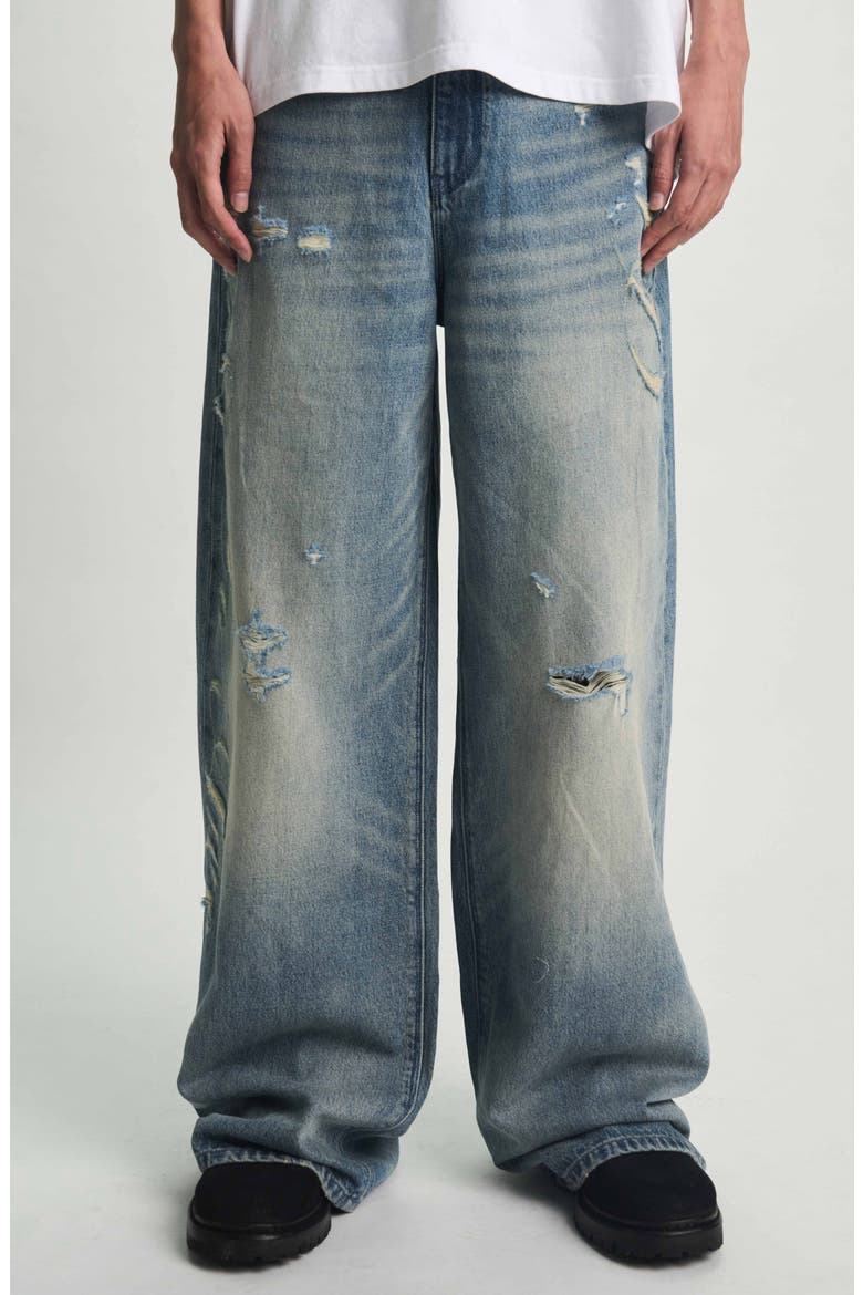 Franco Distressed Wide Leg Jeans, Main, color, GOLDEN INDIGO LASER RTA