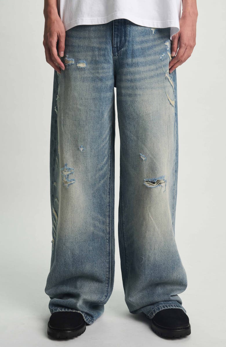 RtA Franco Distressed Wide Leg Jeans, Main, color, Golden Indigo Laser Rta