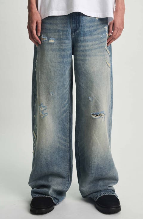 Franco Distressed Wide Leg Jeans