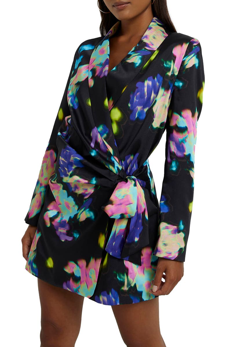 River Island Floral Print Blazer, Alternate, color,