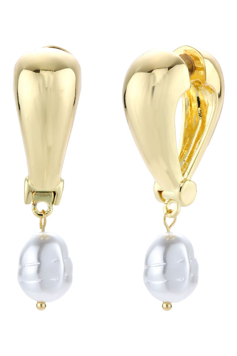 Earthen Drop Earrings, Main, color, GOLD/ PEARL