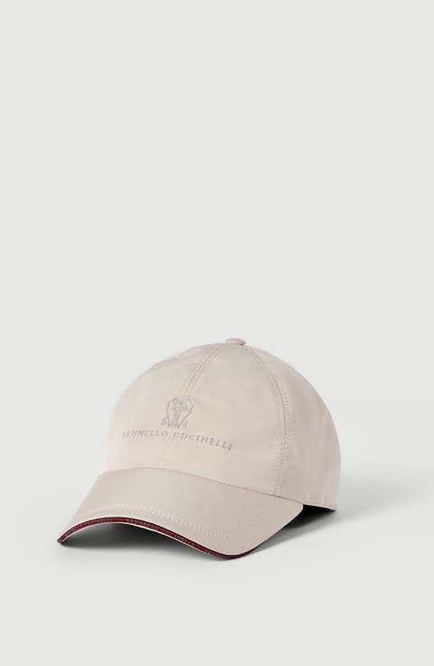 Water-resistant microfiber baseball cap with embroidered logo