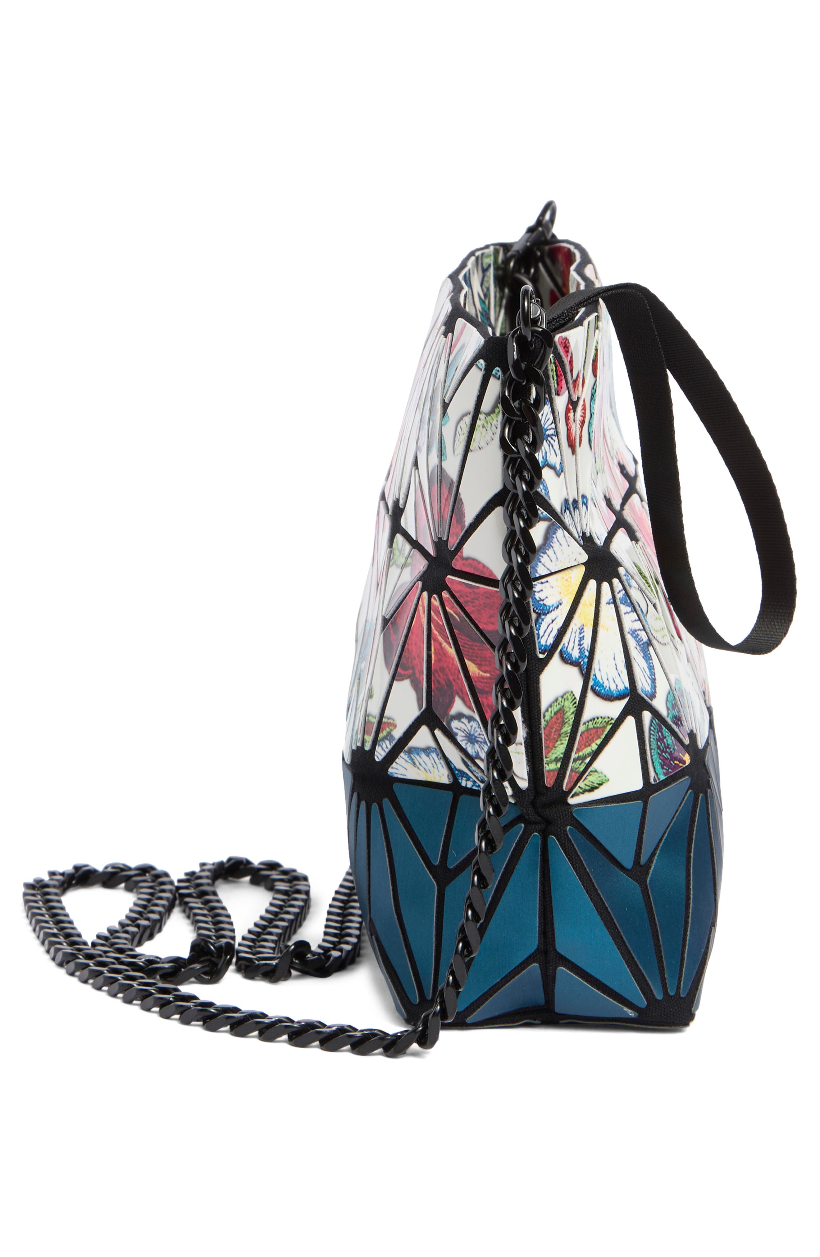 PATRIZIA LUCA Two-Tone Mosaic Clutch, Alternate, color, White Floral