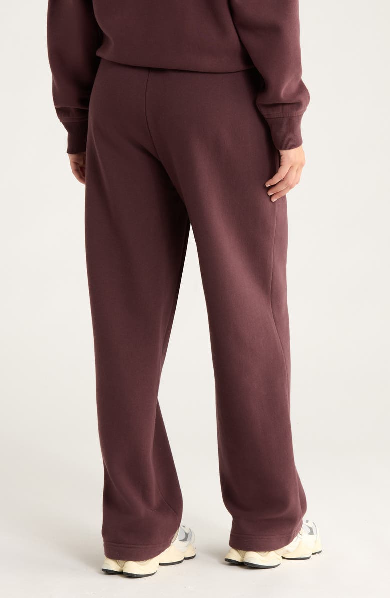 Zella Ultracozy Fleece Straight Leg Sweatpants, Alternate, color, Burgundy Fudge
