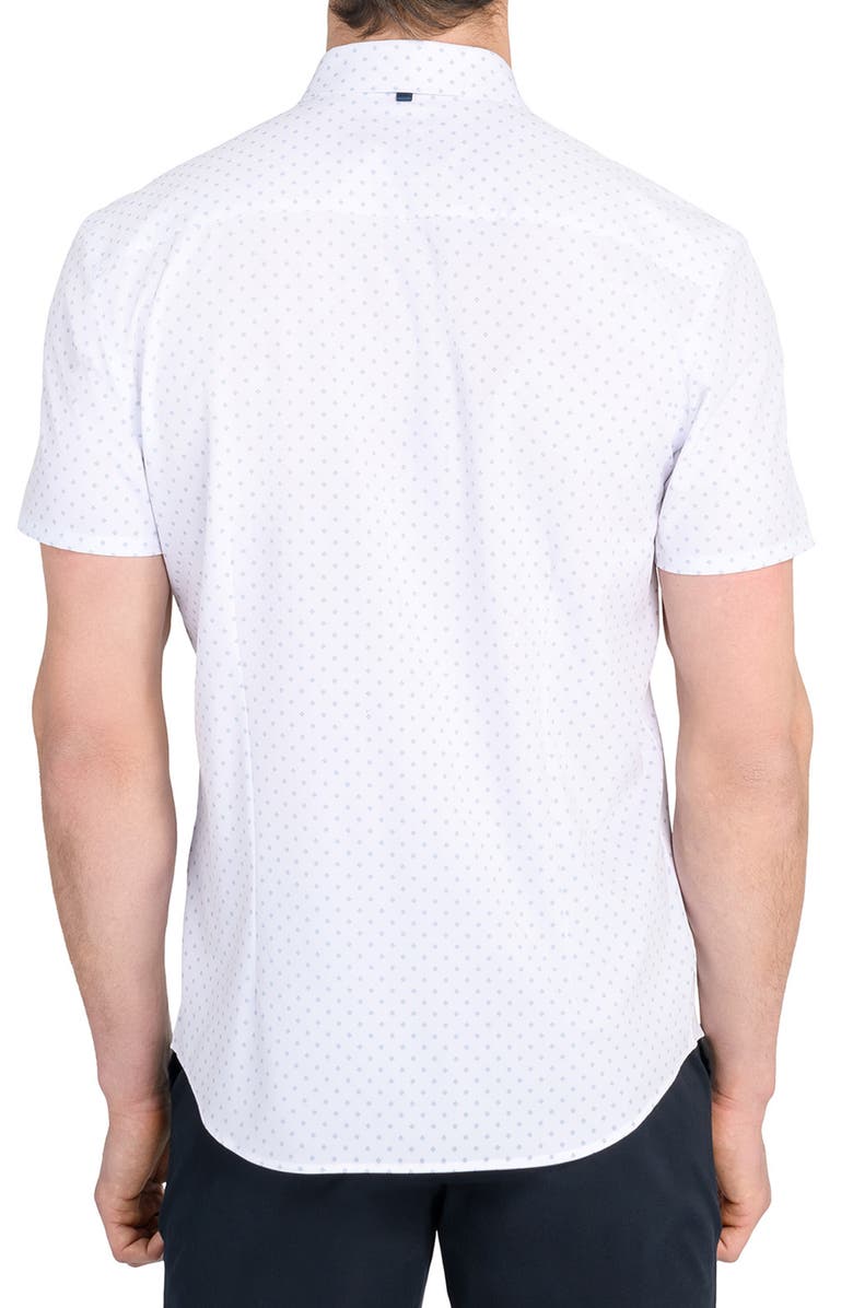 W.R.K Trim Fit Hashtag Short Sleeve Performance Button-Up Shirt, Alternate, color, Blue