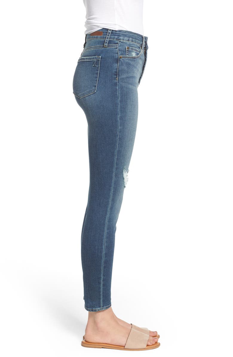Articles of Society Heather High Rise Ripped Crop Skinny Jeans, Alternate, color, 