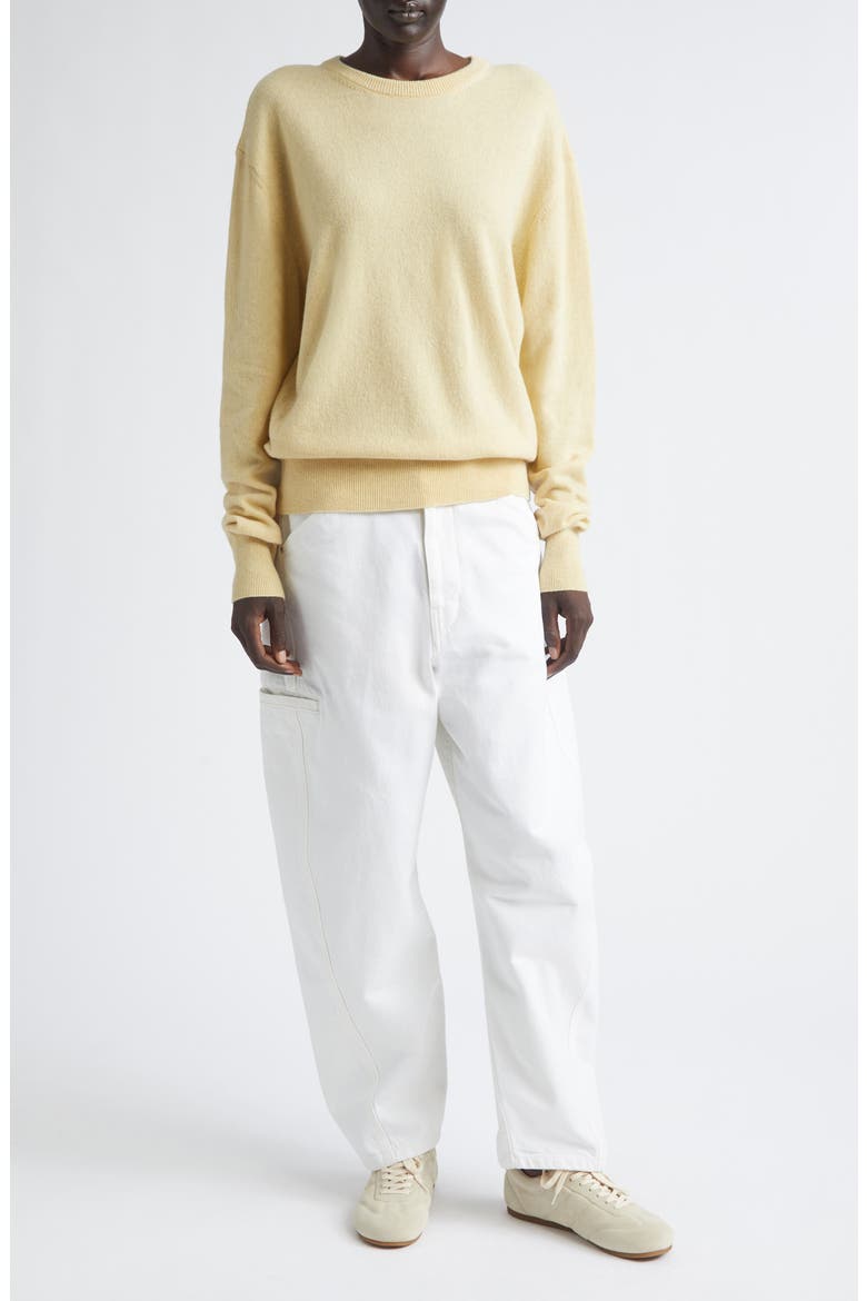 Cashmere & Wool Crewneck Sweater, Alternate, color, BUTTER