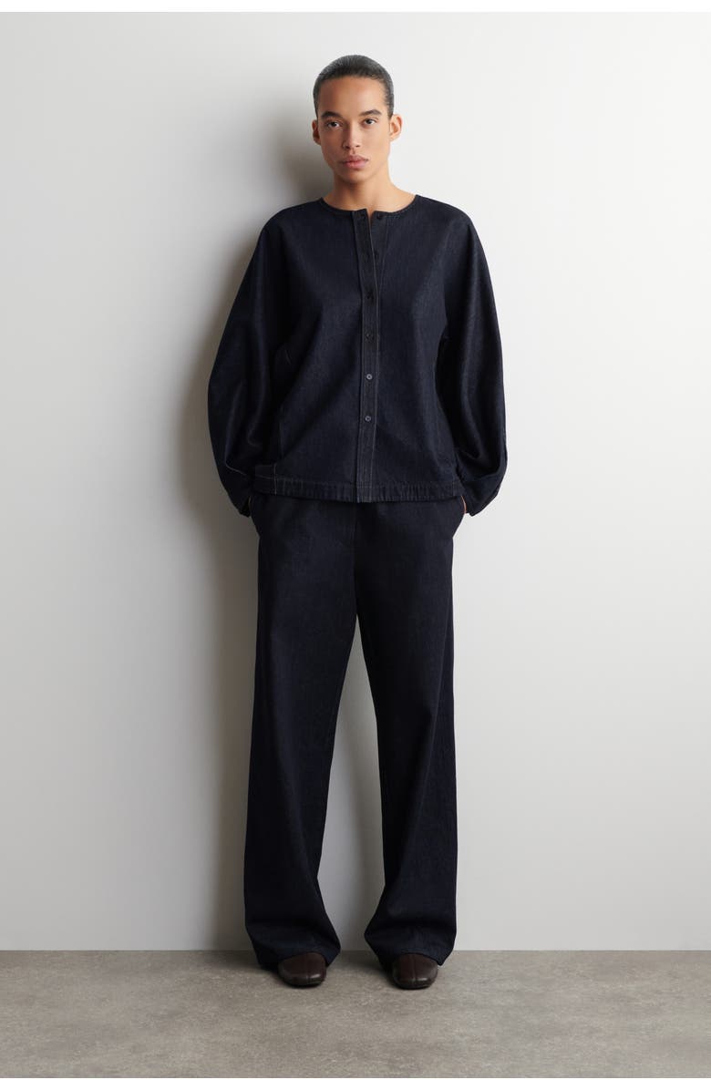 COS Rounded Denim Top, Alternate, color, Indigo