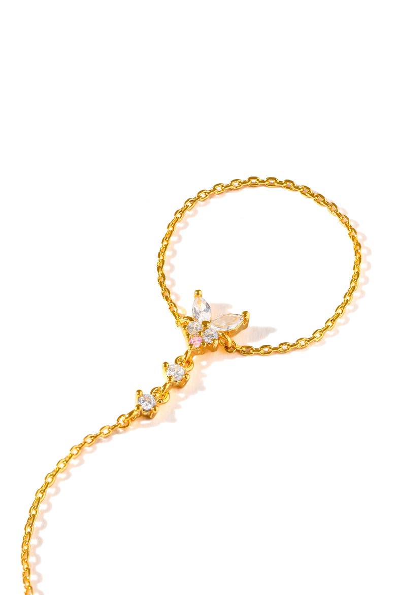 Flutter Over You Hand Chain, Alternate, color, GOLD