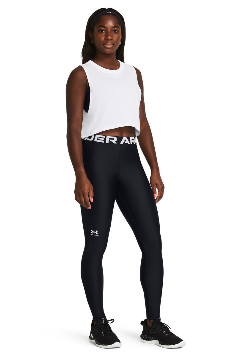 Under Armour HeatGear<sup>®</sup> Leggings, Alternate, color, Black / / White