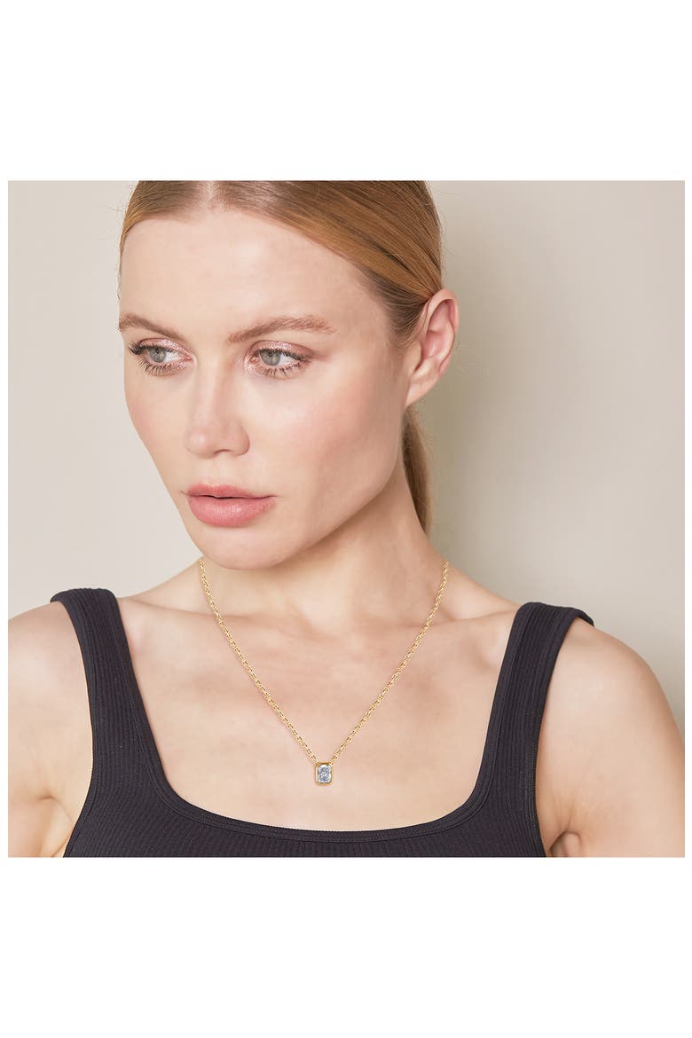 18K Gold Radiant Lab Created Diamond Pendant Necklace (Nordstrom Exclusive), Alternate, color, D0.5ct - 18K YELLOW GOLD